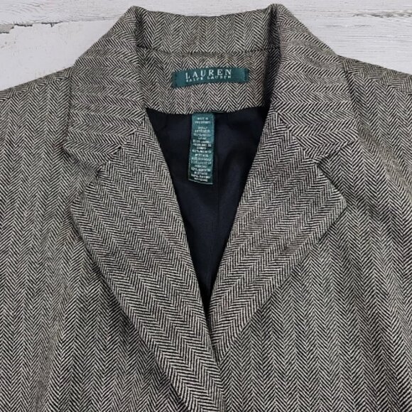 RALPH LAUREN Blazer Coat Jacket Women's Herringbone 100% Wool Size 4 - Picture 6 of 6